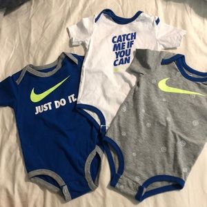Nike Onesies- 3 piece set- Size 9/12 months